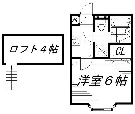 タウンテラス野沢B棟の物件間取画像